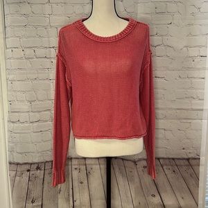 AMERICAN EAGLE Open-Knit  Crewneck Pullover Sweater